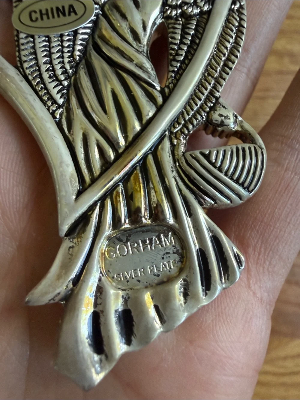 Gorham Silver Plated Angel Ornaments Hope Peace Love holiday Christmas decor
